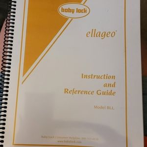 Babylock Ellageo model BLL instruction manual